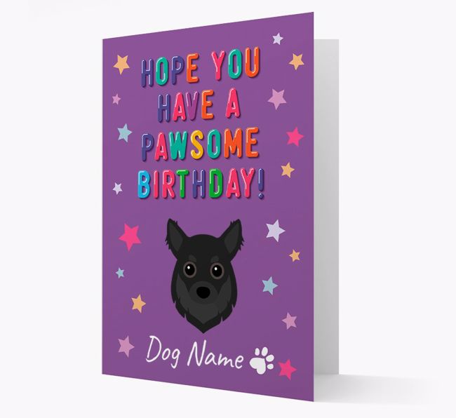 Personalised Card 'Hope You Have A Pawesome Birthday' with {breedCommonName} Icon